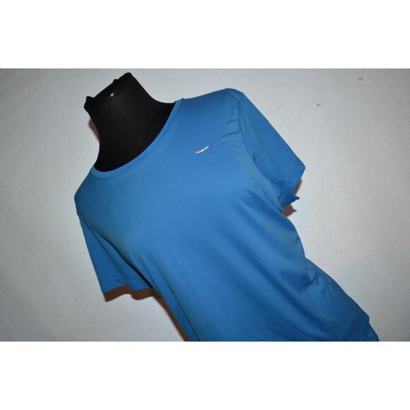 25819-a Nike Gym Shirt Running Workout Blue Polyester Size 1X Plus Womens - Picture 3 of 7
